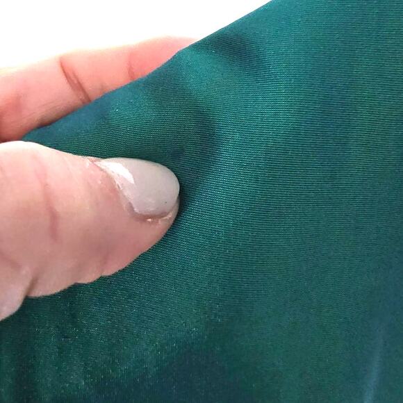 Talbot Runhoff Long Gown Sleeveless Faux Wrap Top Ruched Front Green Shimmer 12 - Picture 7 of 12